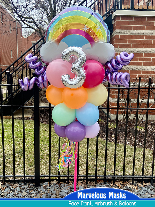 Rainbow Birthday Balloon Pole