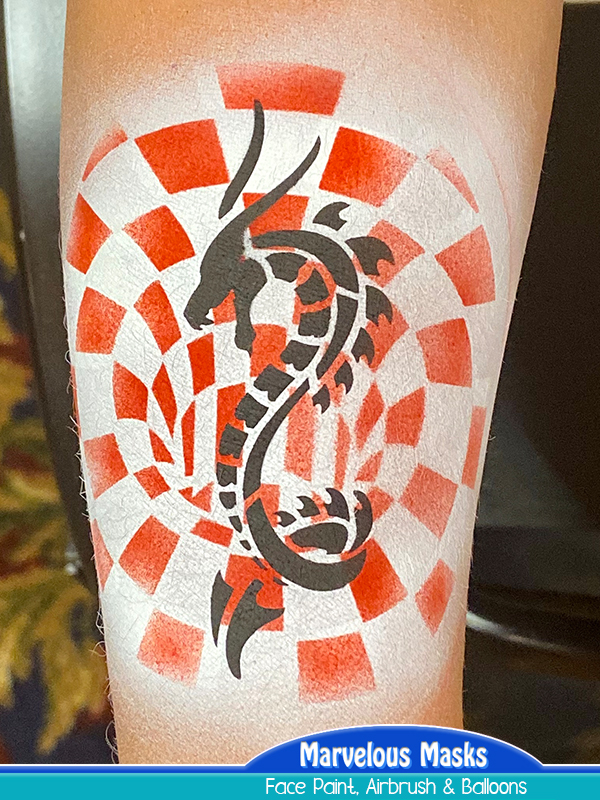 Tribal Dragon Airbrush Tattoo