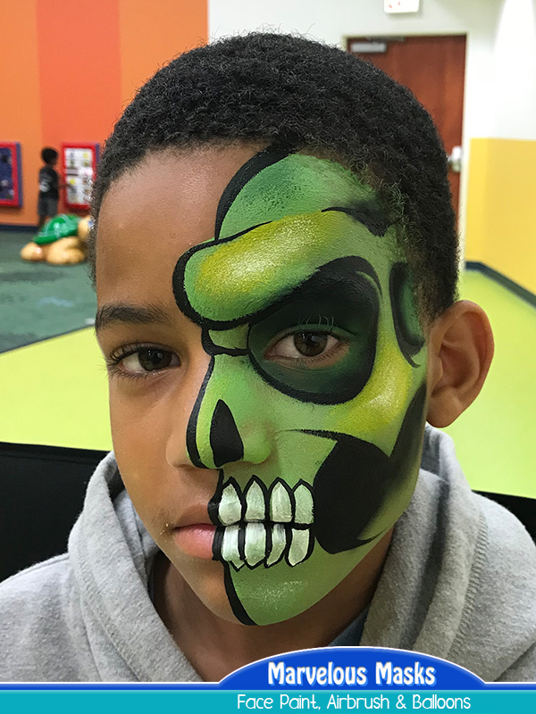 Green Skull Face Paint