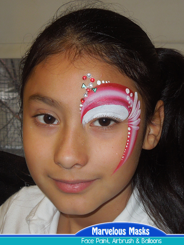 Candycane Swirl Face Painting