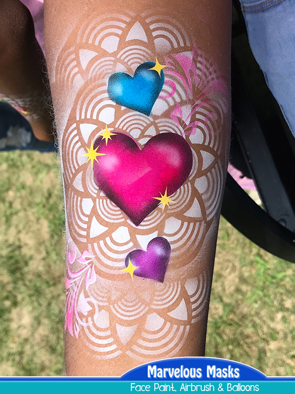 Hearts Airbrush Tattoo