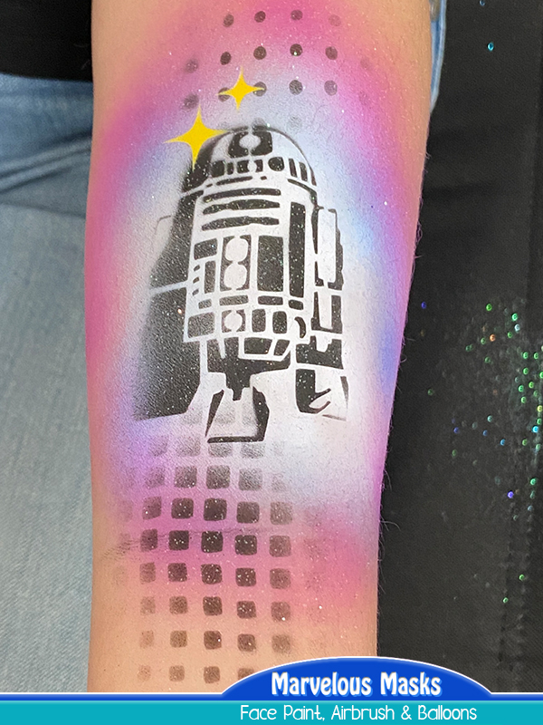 R2D2 Airbrush Tattoo