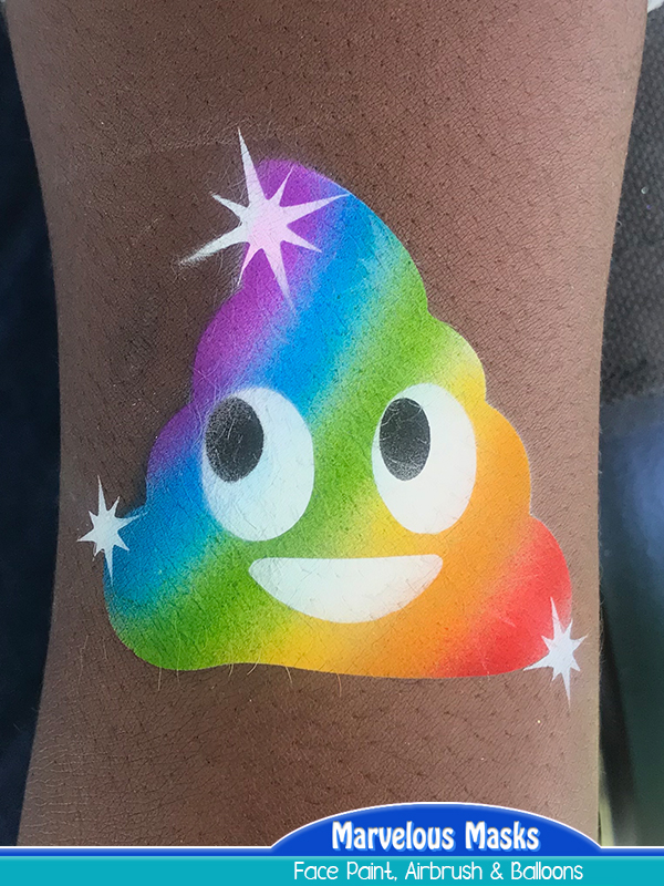 Rainbow Poop Airbrush Tattoo