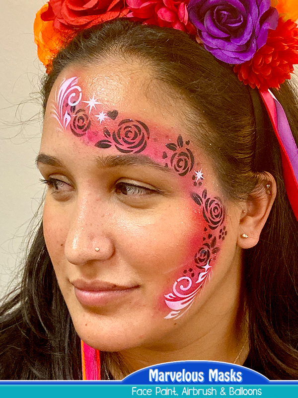 Roses Airbrush Face Design