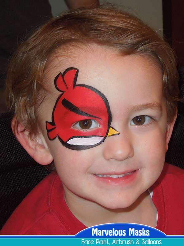 Angry Bird Face Painting