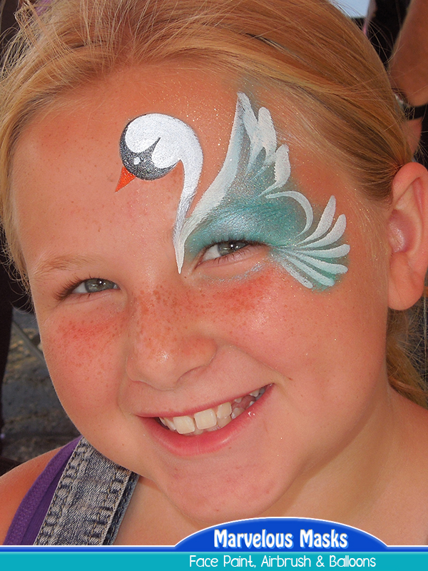 Swan Face Painting